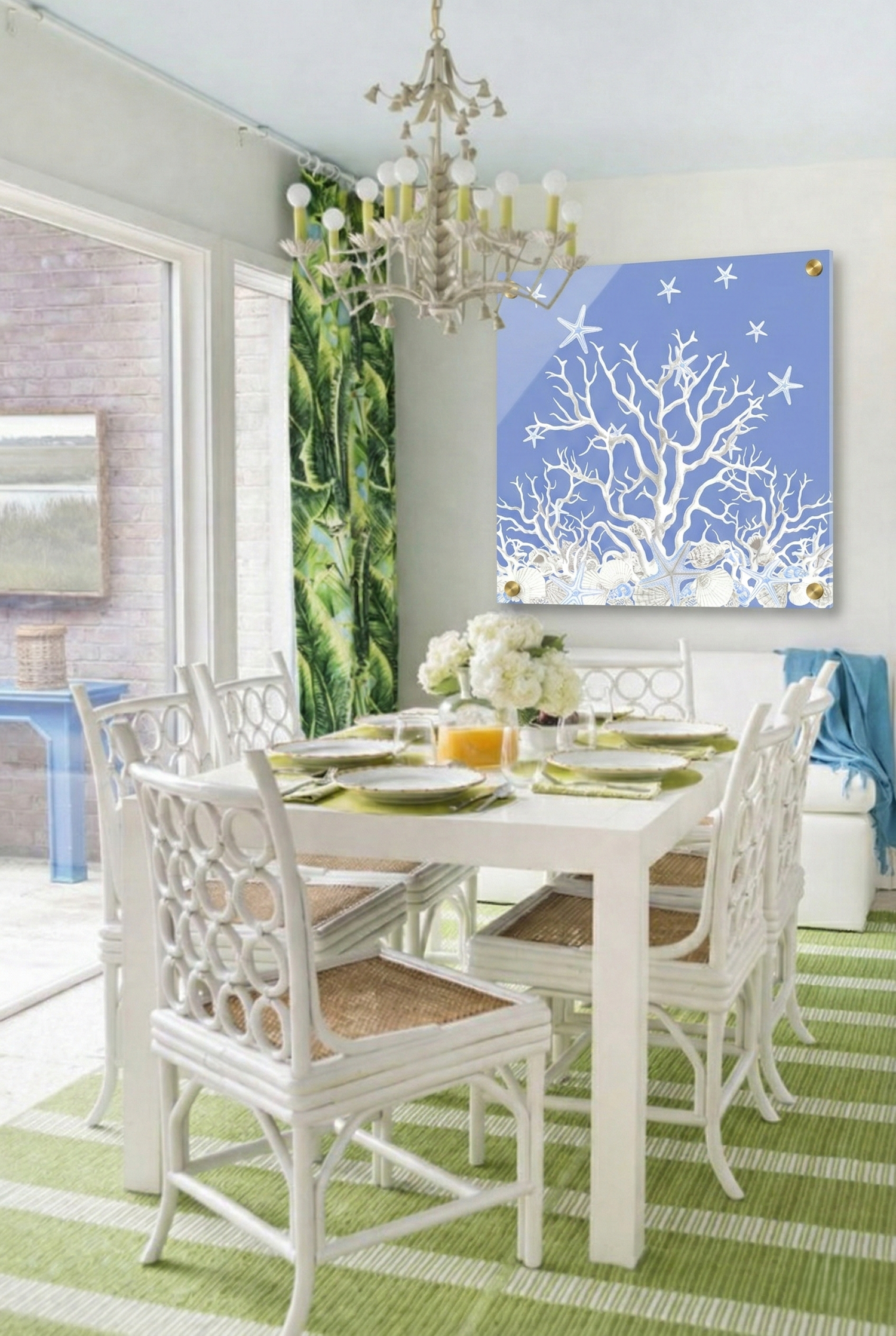 Coral Reef Blue – 36x36" Modern Acrylic Wall Art - nicolettemayer.com