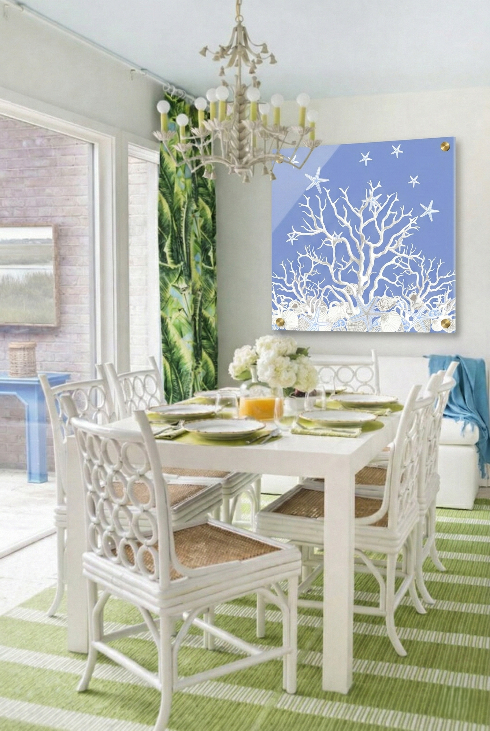 Coral Reef Blue – 36x36" Modern Acrylic Wall Art - nicolettemayer.com