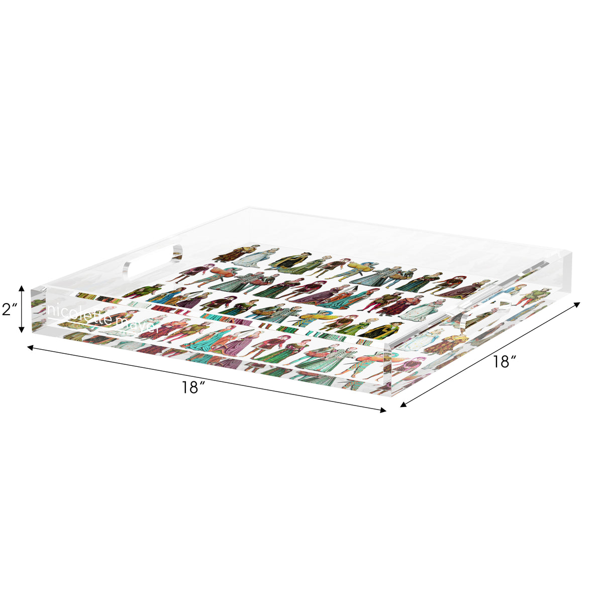 Costumes 1530 Acrylic Decorative Tray, 18 x 18 in. by Nicolette Mayer 