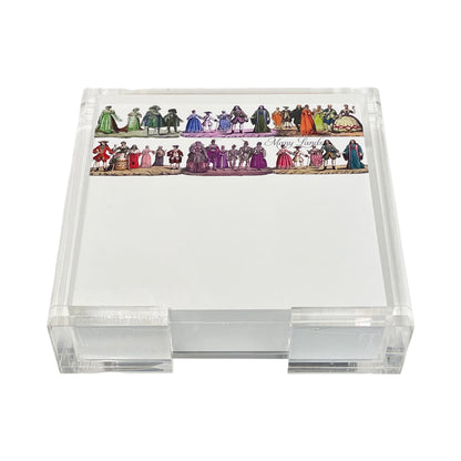 Costumes 1830 Note Cards With Acrylic Holder