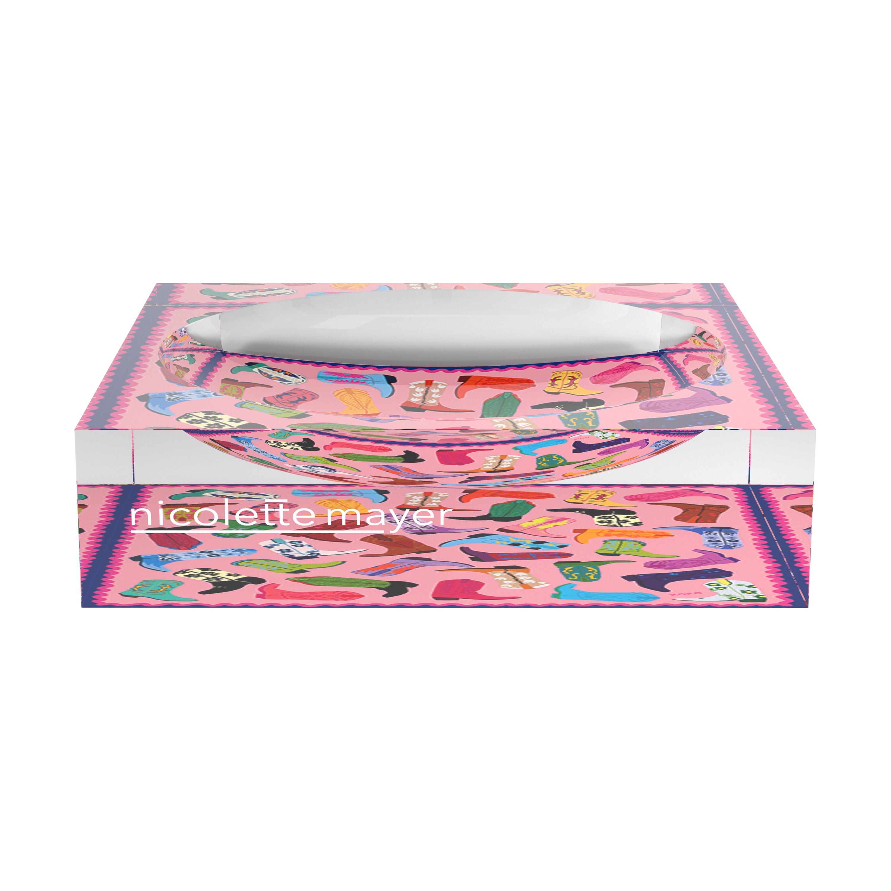 Cowboy Boot Love XOXO Acrylic Candy Catchall Dish - nicolettemayer.com