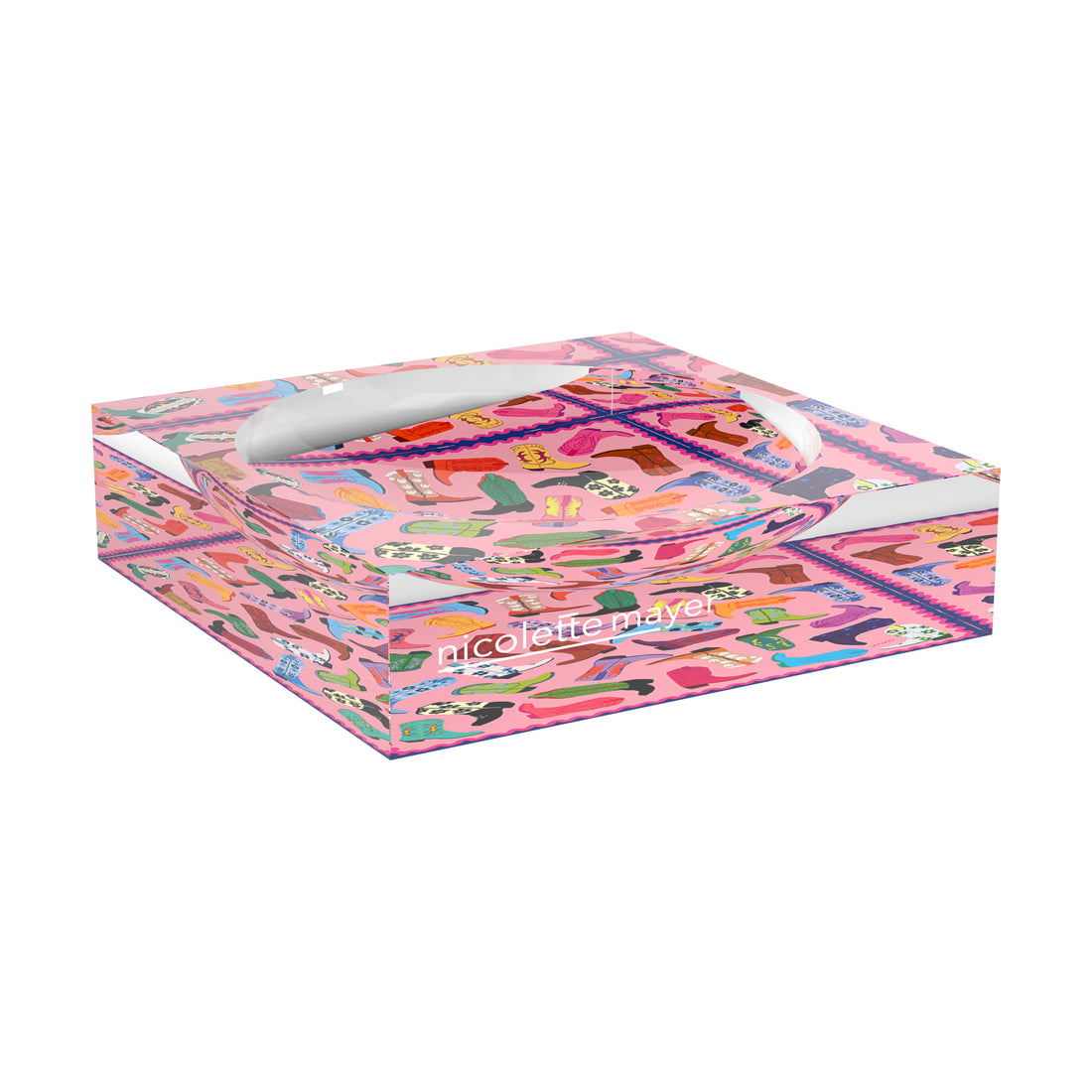 Cowboy Boot Love XOXO Acrylic Candy Catchall Dish