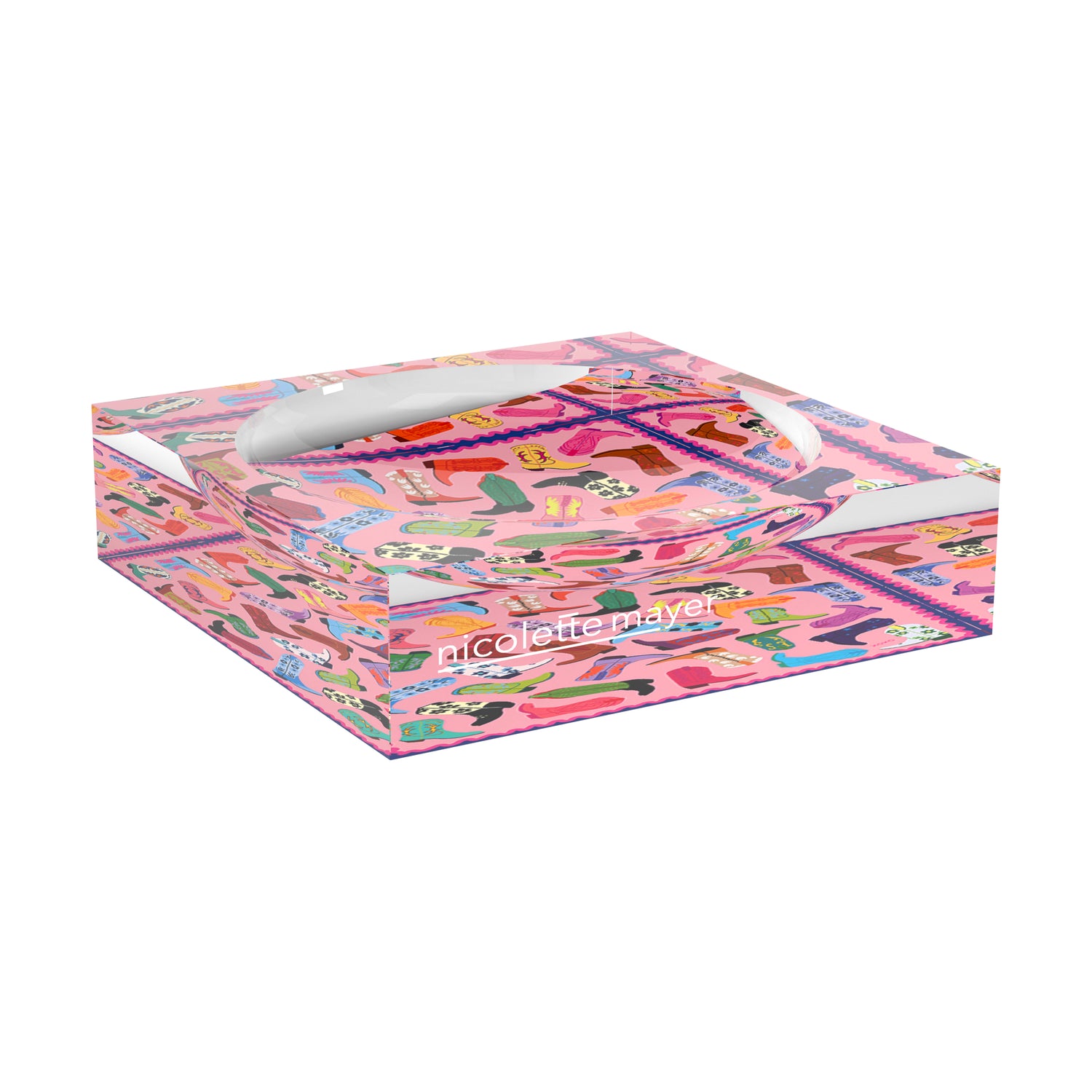 Cowboy Boot Love XOXO Acrylic Candy Catchall Dish - nicolettemayer.com