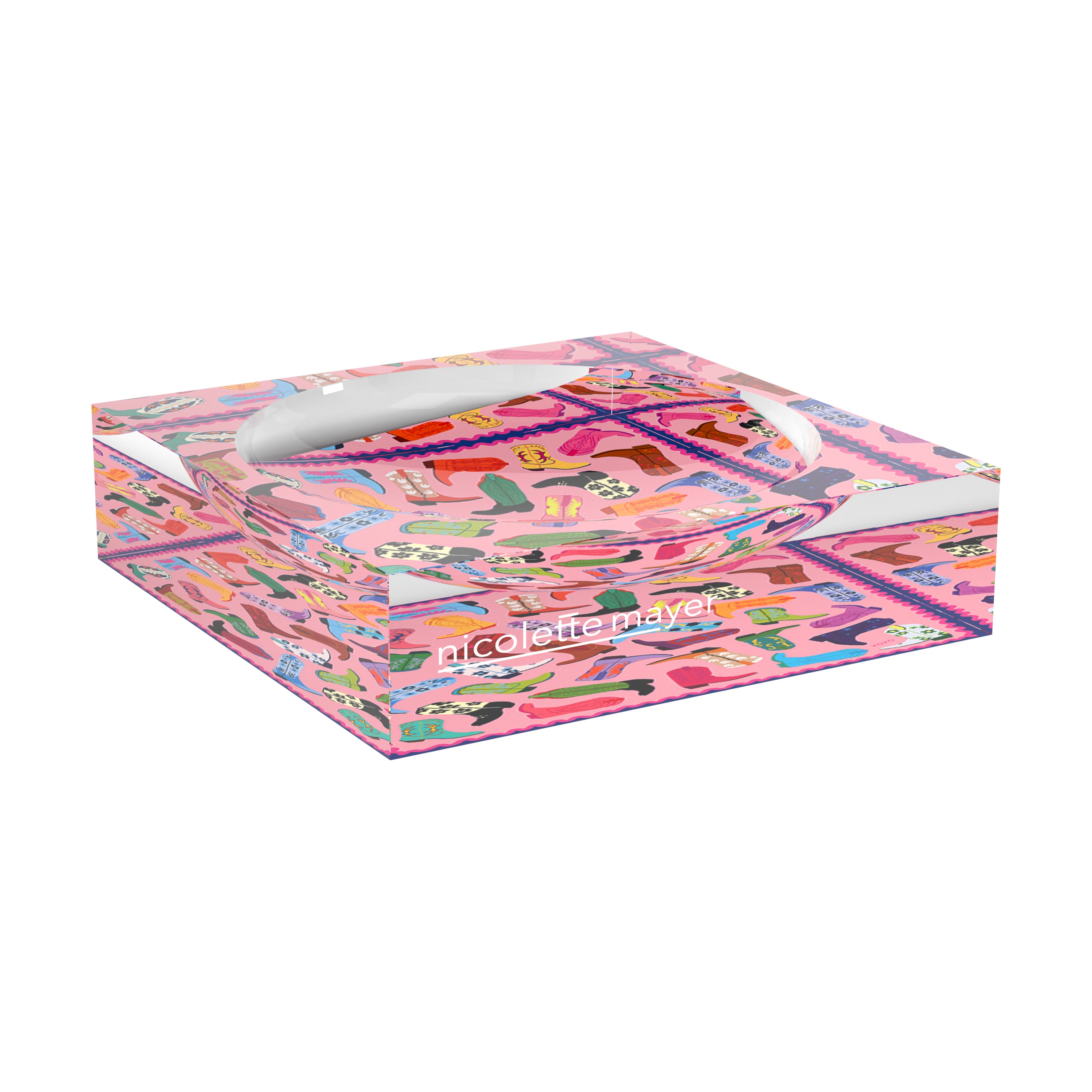 Cowboy Boot Love XOXO Acrylic Candy Catchall Dish - nicolettemayer.com