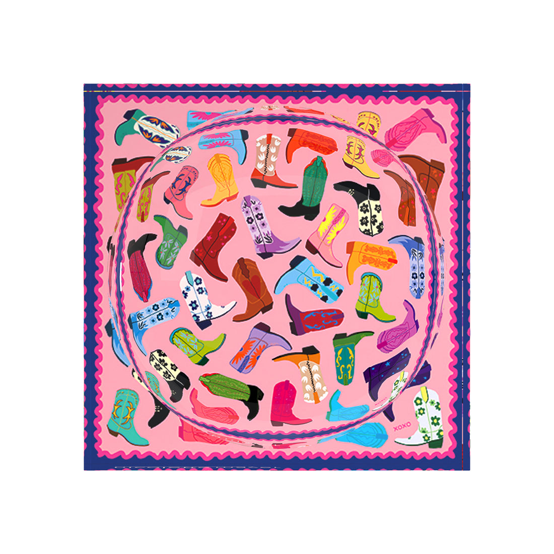 Cowboy Boot Love XOXO Acrylic Candy Catchall Dish