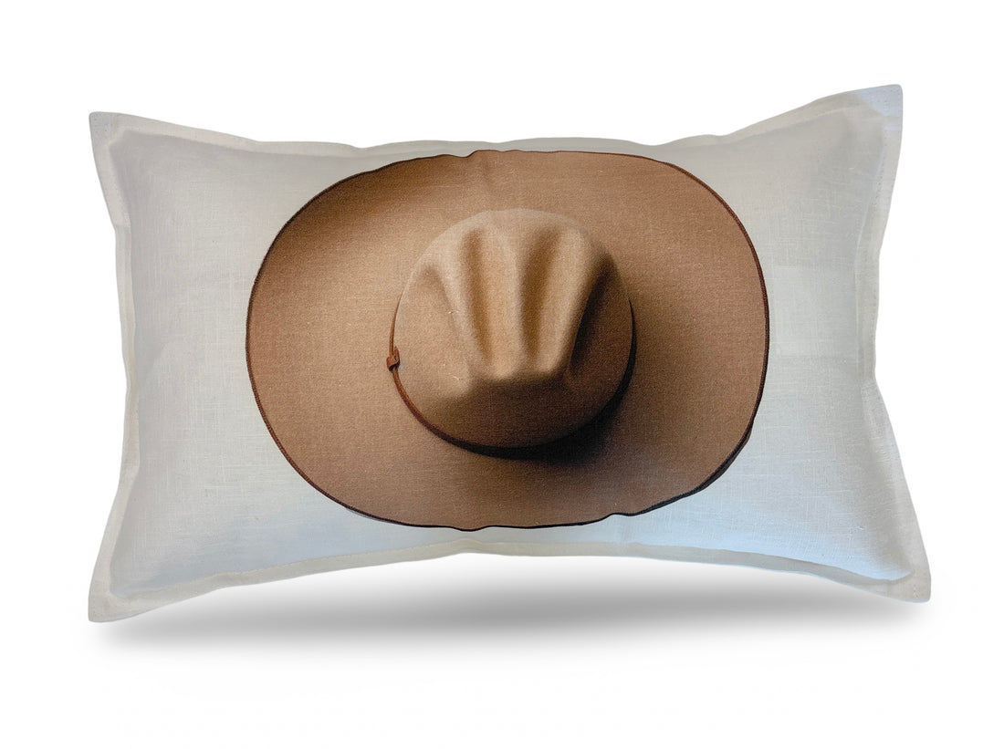 Cowboy Hat 20x12 White Flange Pillow