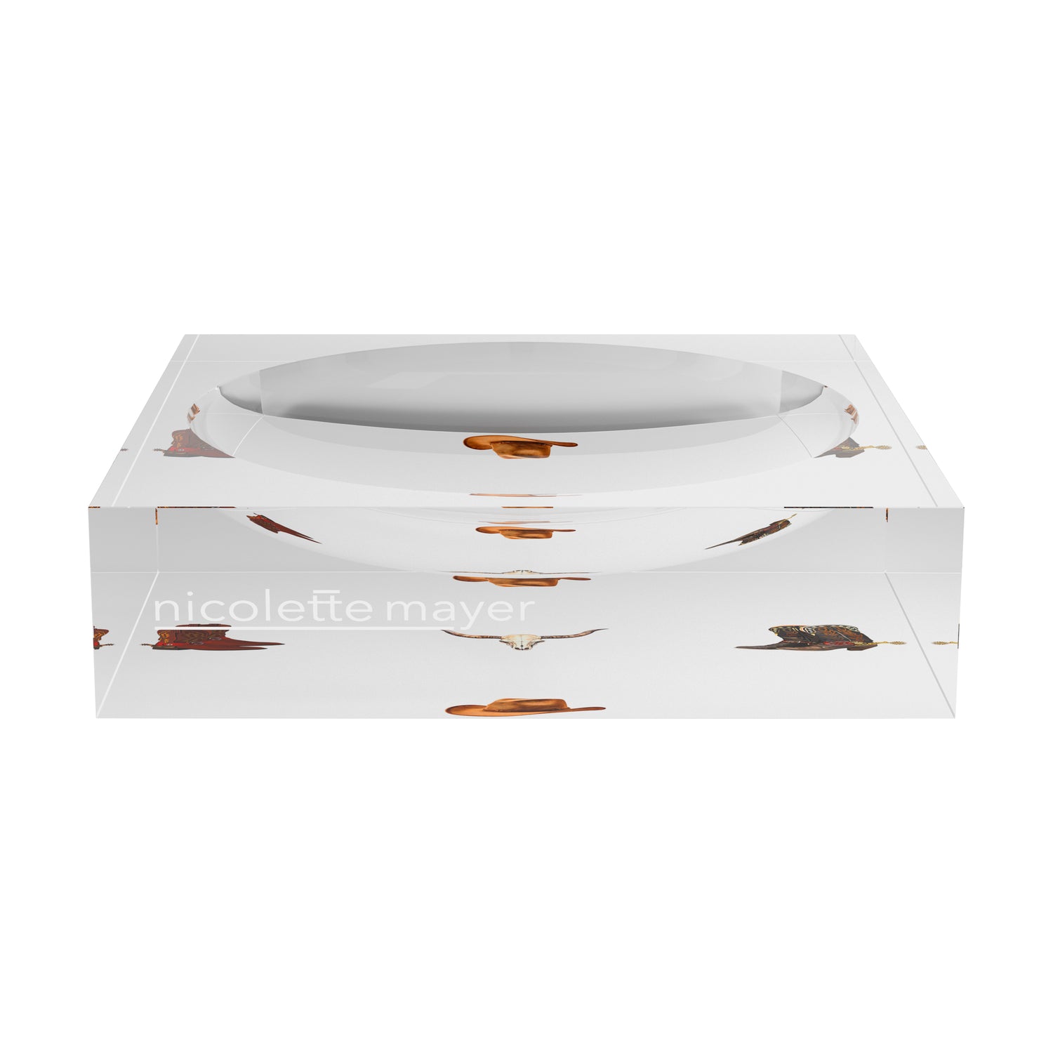 Cowboy Boots Brown Cream Acrylic Candy Catchall Dish