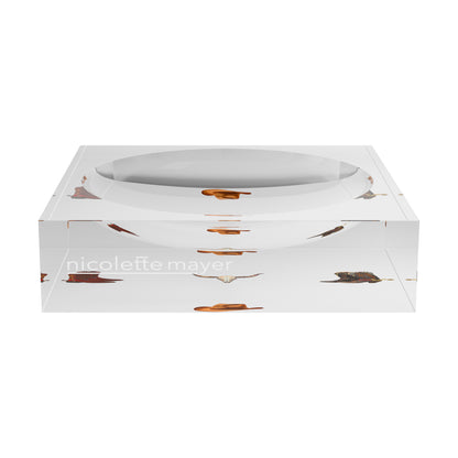Cowboy Boots Brown Cream Acrylic Candy Catchall Dish