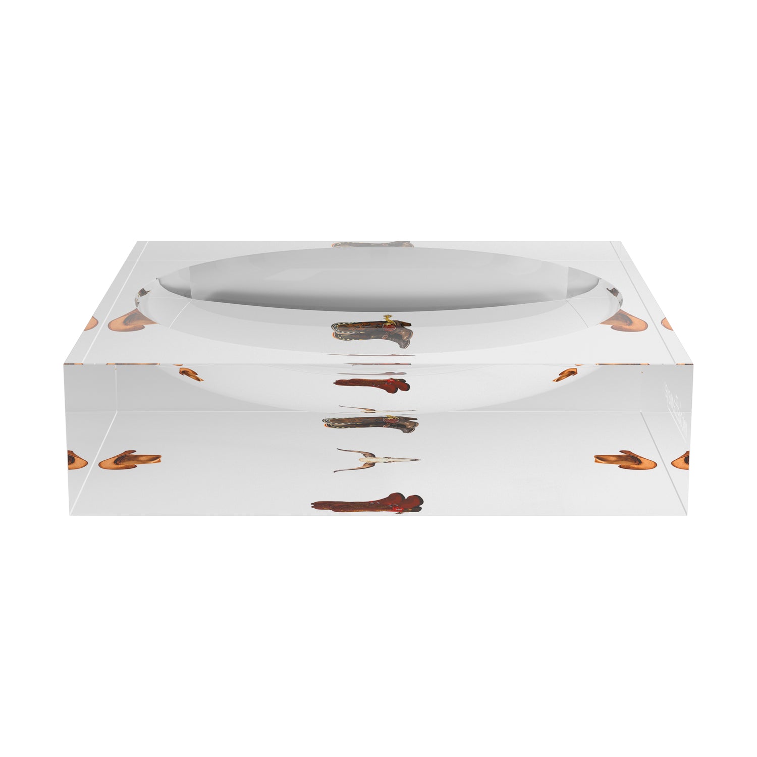 Cowboy Boots Brown Cream Acrylic Candy Catchall Dish