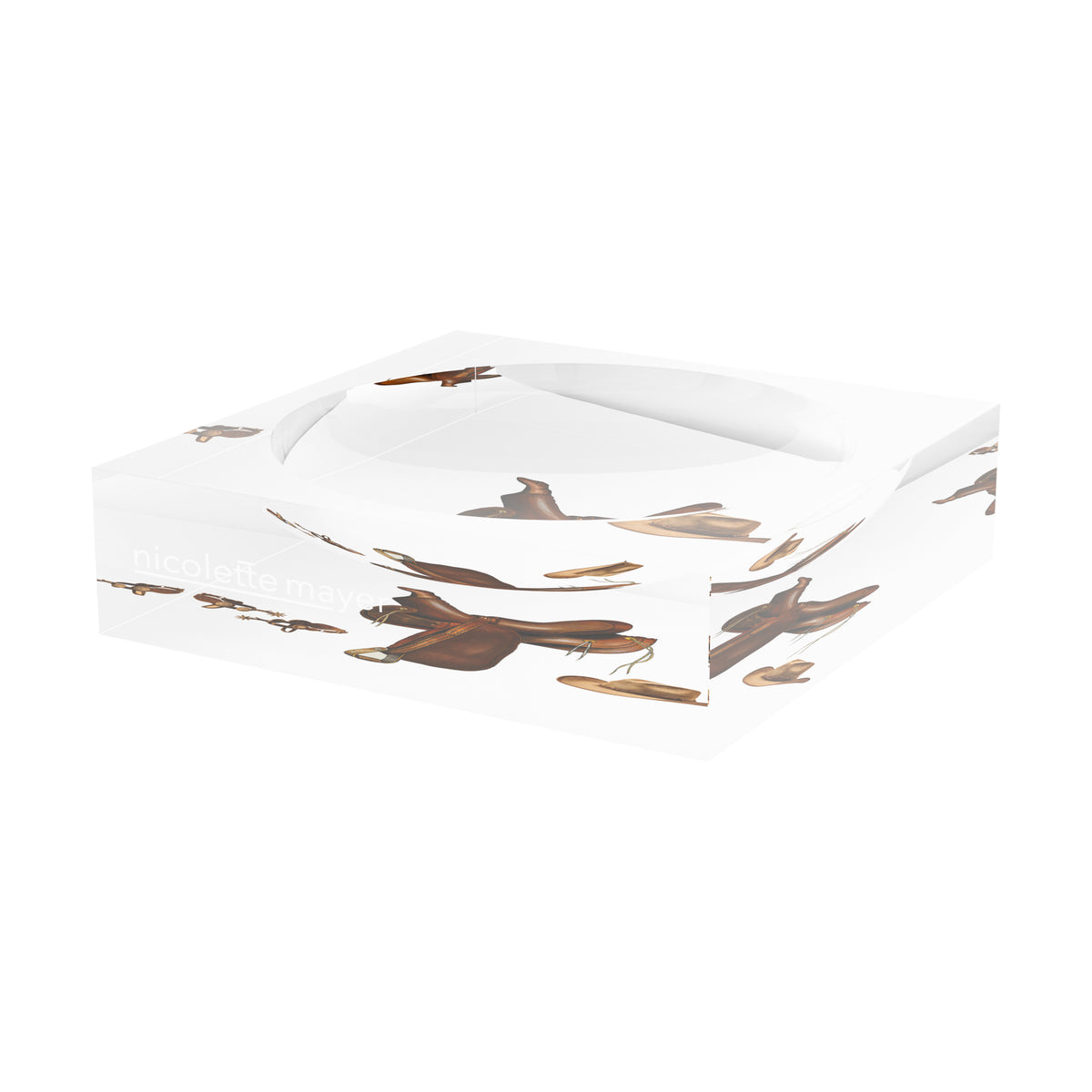 Cowboy Gear Acrylic Candy Catchall Dish, 6 x 6 in., 8 x 8 in. by Nicolette Mayer