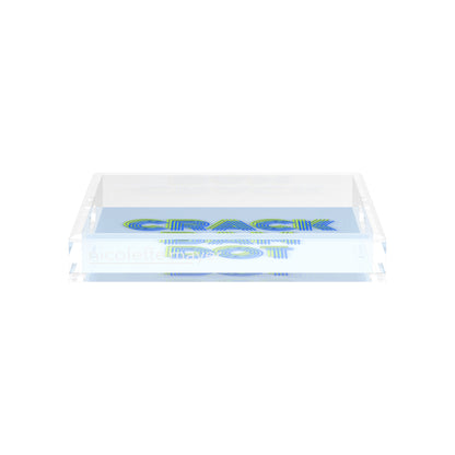 Mahjong Crack Bam Dot Blues Celery 12X12 Acrylic Tray - nicolettemayer.com 