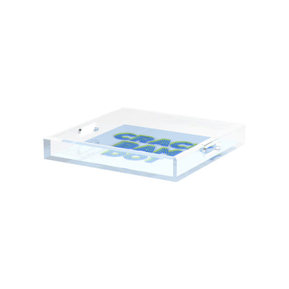 Mahjong Crack Bam Dot Blues Celery 12X12 Acrylic Tray - nicolettemayer.com 