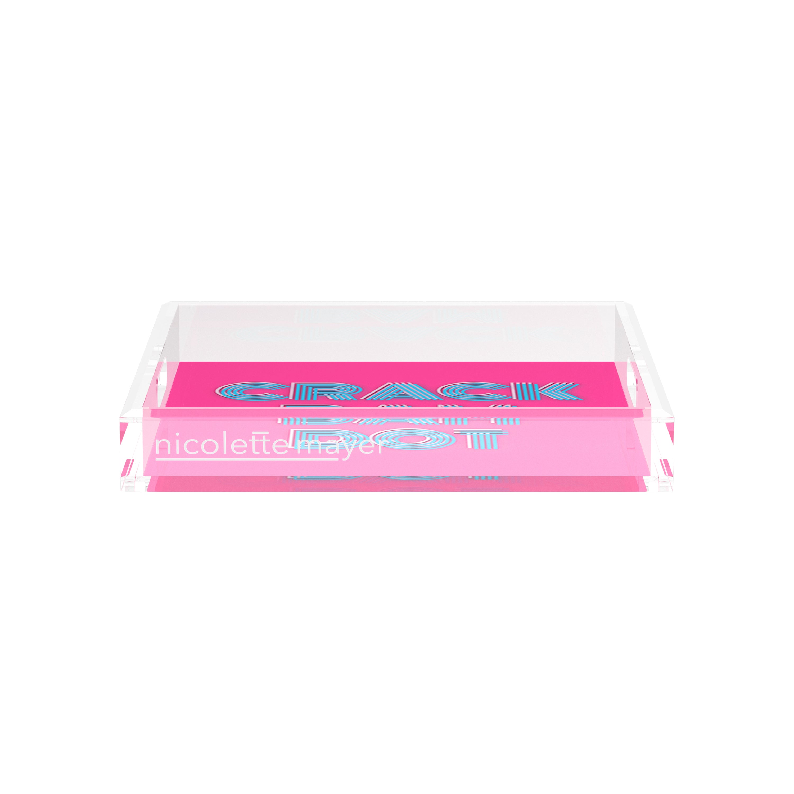 Mahjong Crack Bam Dot Hybiscus Powder 12X12 Acrylic Tray - nicolettemayer.com 
