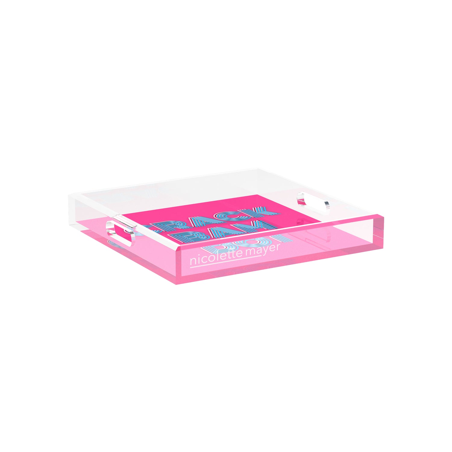 Mahjong Crack Bam Dot Hybiscus Powder 12X12 Acrylic Tray - nicolettemayer.com 