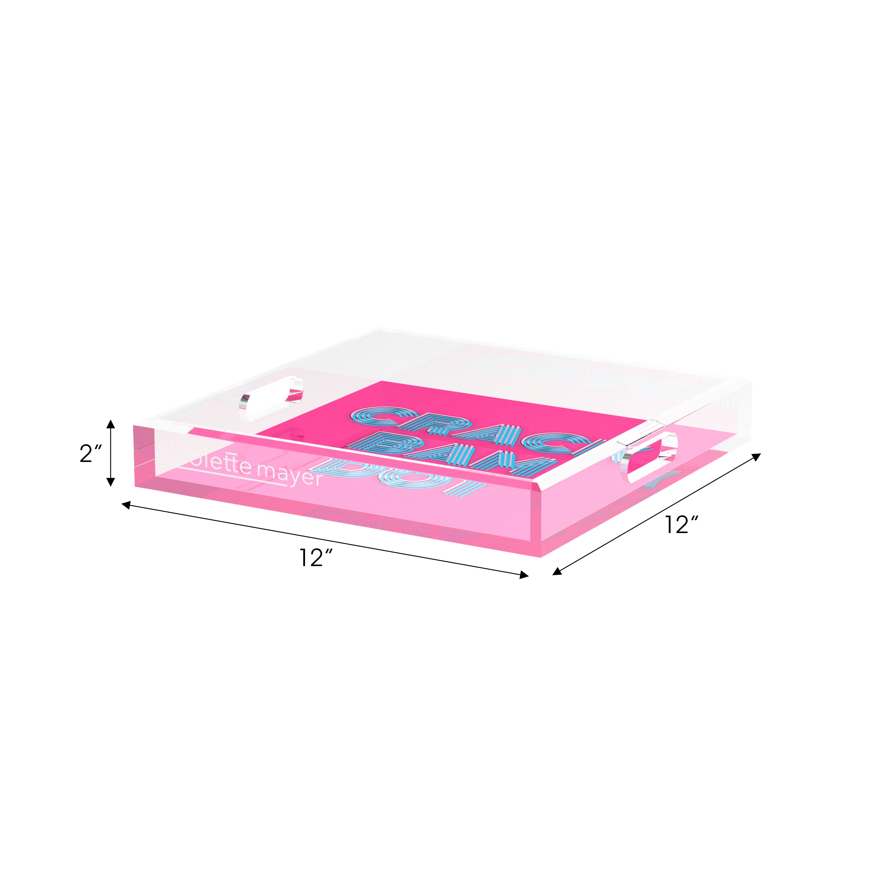 Mahjong Crack Bam Dot Hybiscus Powder 12X12 Acrylic Tray - nicolettemayer.com 