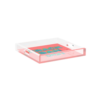 Mahjong Crack Bam Dot Petal Tendril 12X12 Acrylic Tray - nicolettemayer.com 