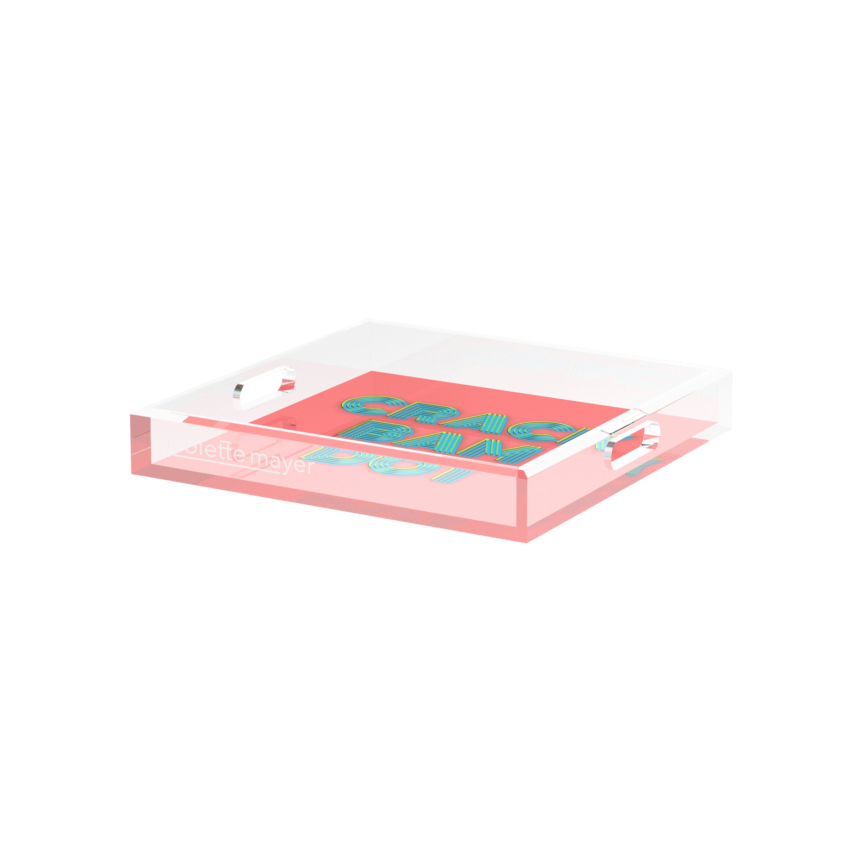Mahjong Crack Bam Dot Petal Tendril 12X12 Acrylic Tray - nicolettemayer.com 