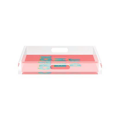 Mahjong Crack Bam Dot Petal Tendril 12X12 Acrylic Tray - nicolettemayer.com 