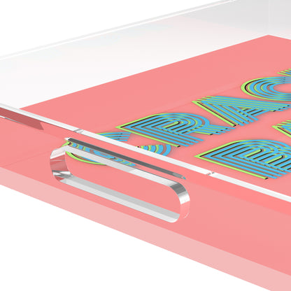 Mahjong Crack Bam Dot Petal Tendril 12X12 Acrylic Tray - nicolettemayer.com 