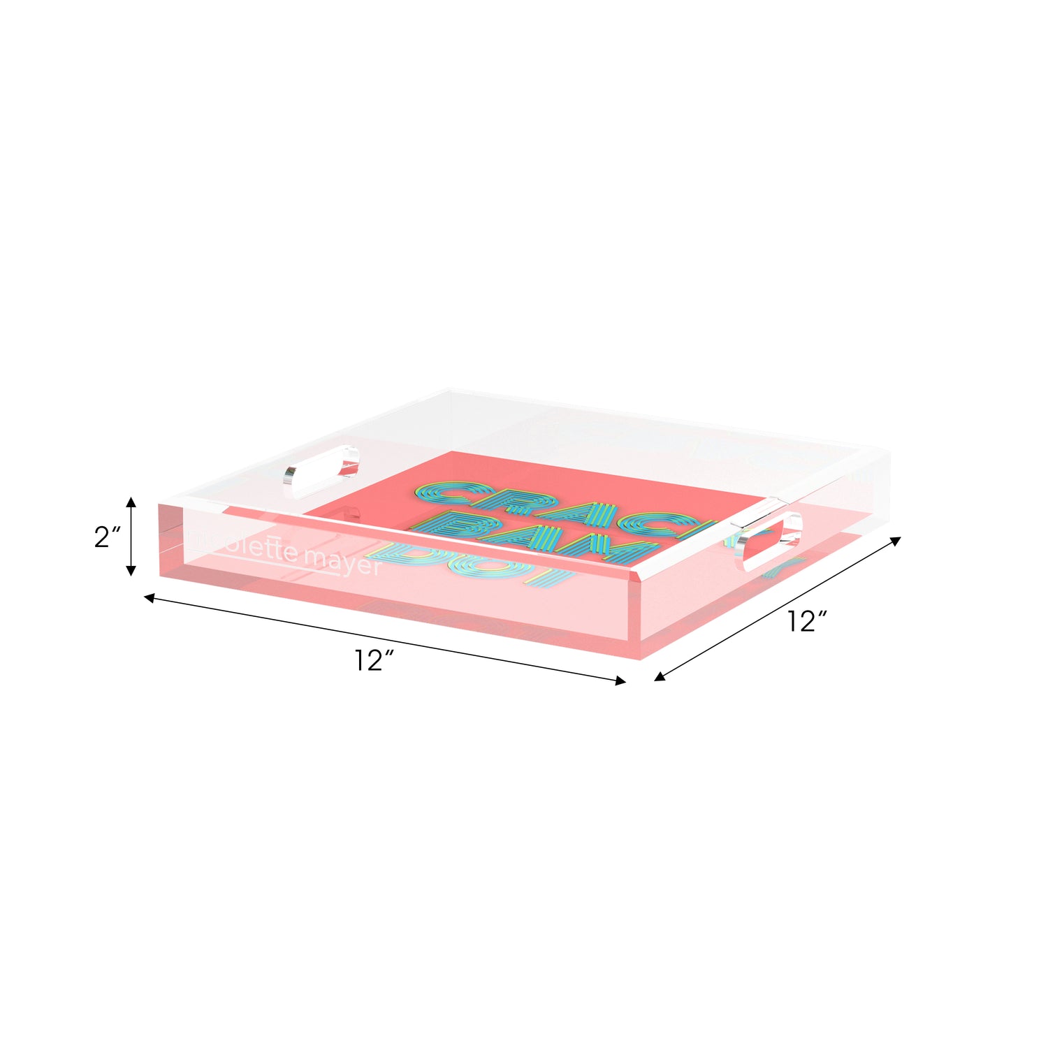 Mahjong Crack Bam Dot Petal Tendril 12X12 Acrylic Tray - nicolettemayer.com 