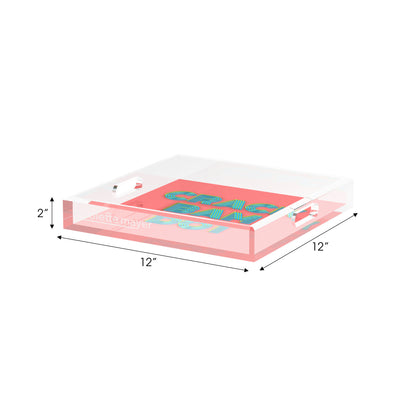 Mahjong Crack Bam Dot Petal Tendril 12X12 Acrylic Tray - nicolettemayer.com 