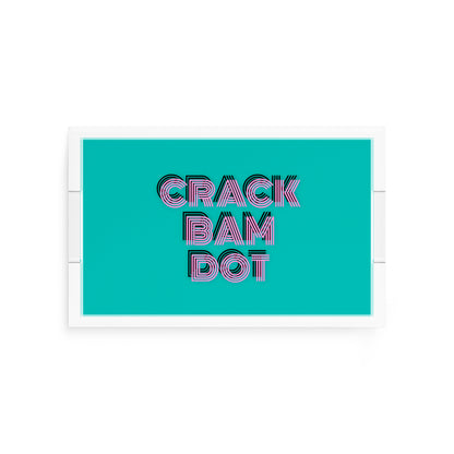 Mahjong Crack Bam Dot Aqua Pink 12.5x7.75 Acrylic Tray - nicolettemayer.com 