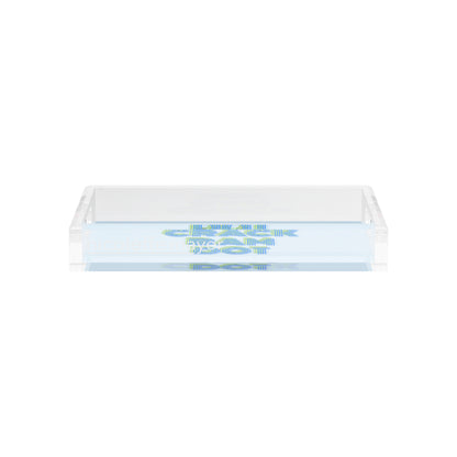 Mahjong Crack Bam Dot Blues Celery 12.5x7.75 Acrylic Tray - nicolettemayer.com 