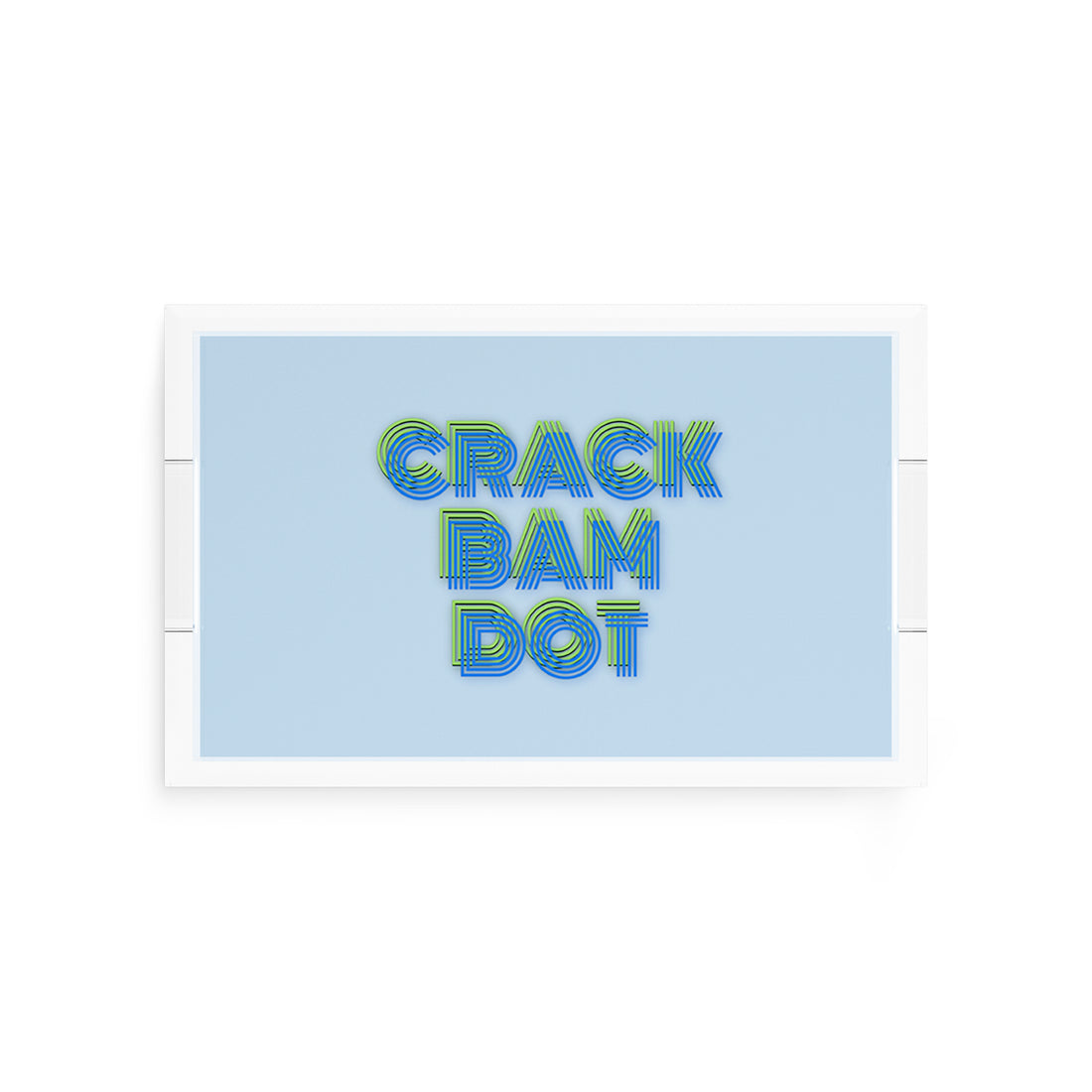 Mahjong Crack Bam Dot Blues Celery 12.5x7.75 Acrylic Tray - nicolettemayer.com 