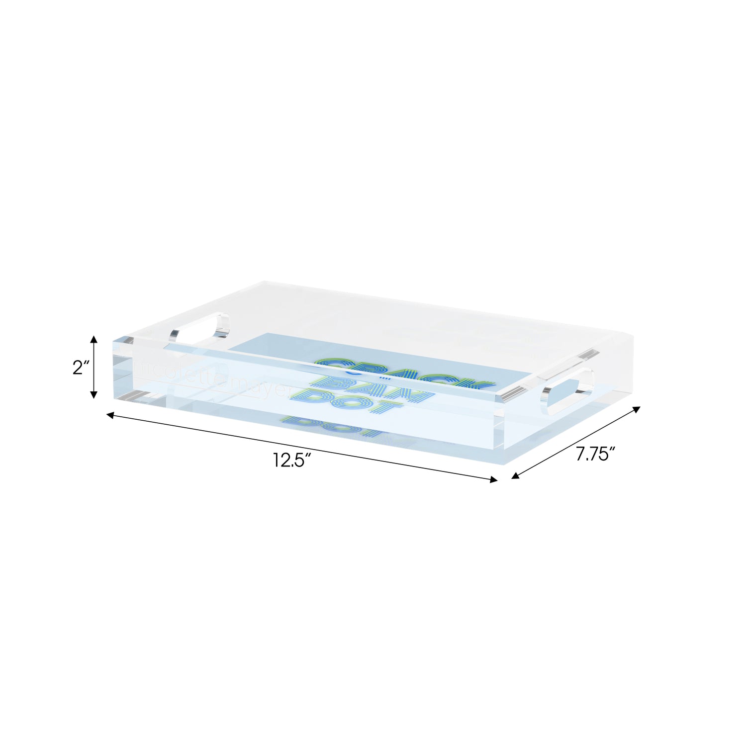 Mahjong Crack Bam Dot Blues Celery Set of 3 Acrylic Tray - nicolettemayer.com 