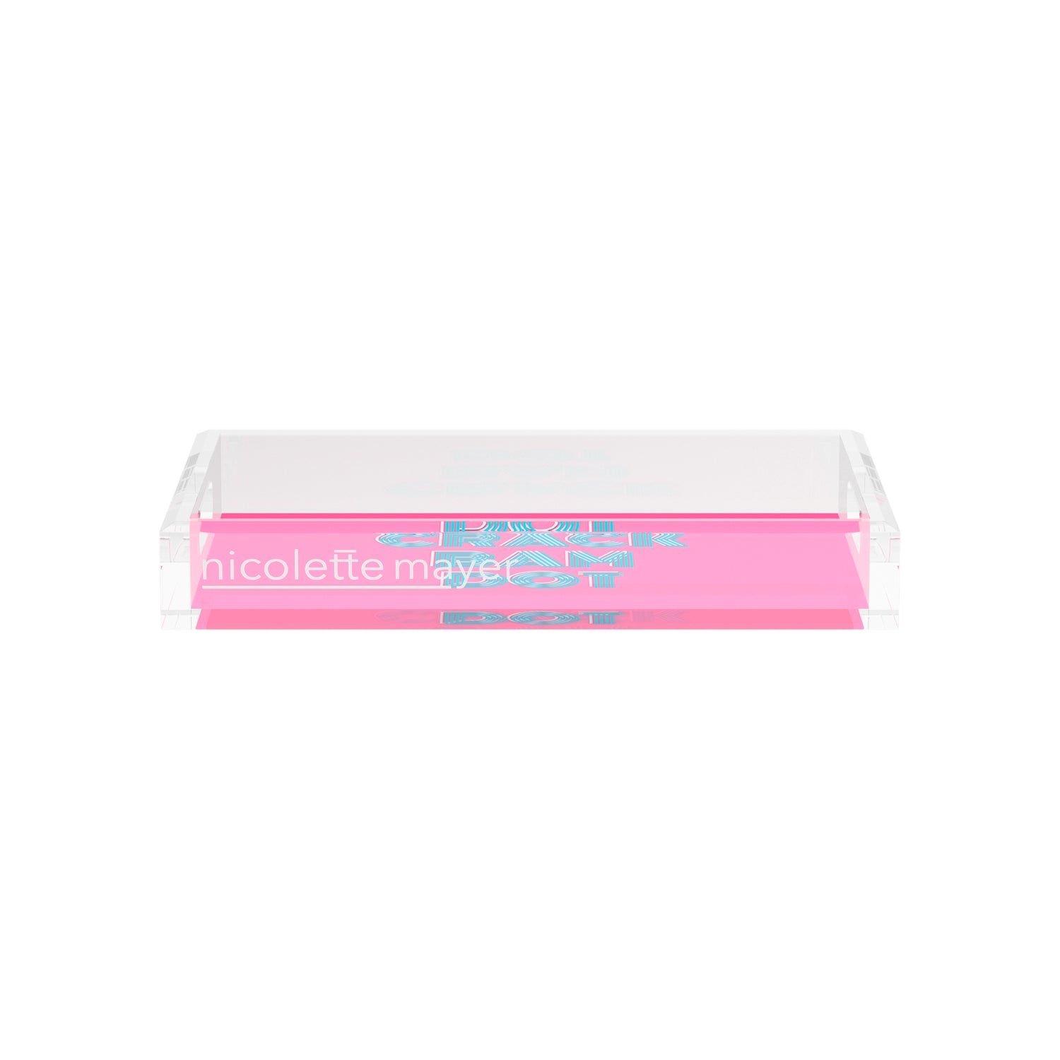 Mahjong Crack Bam Dot Hybiscus Powder  12.5x7.75 Acrylic Tray - nicolettemayer.com 