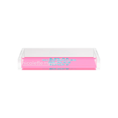 Mahjong Crack Bam Dot Hybiscus Powder  12.5x7.75 Acrylic Tray - nicolettemayer.com 