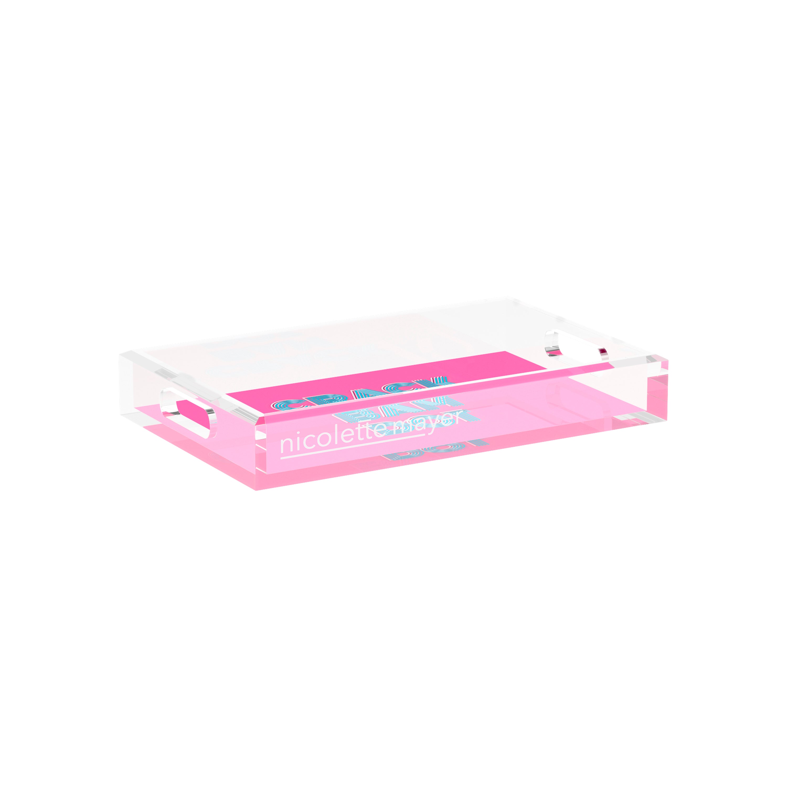Mahjong Crack Bam Dot Hybiscus Powder  12.5x7.75 Acrylic Tray - nicolettemayer.com 
