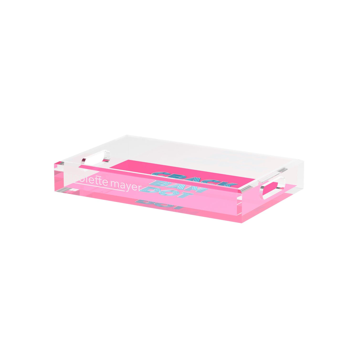 Mahjong Crack Bam Dot Hybiscus Powder  12.5x7.75 Acrylic Tray - nicolettemayer.com 