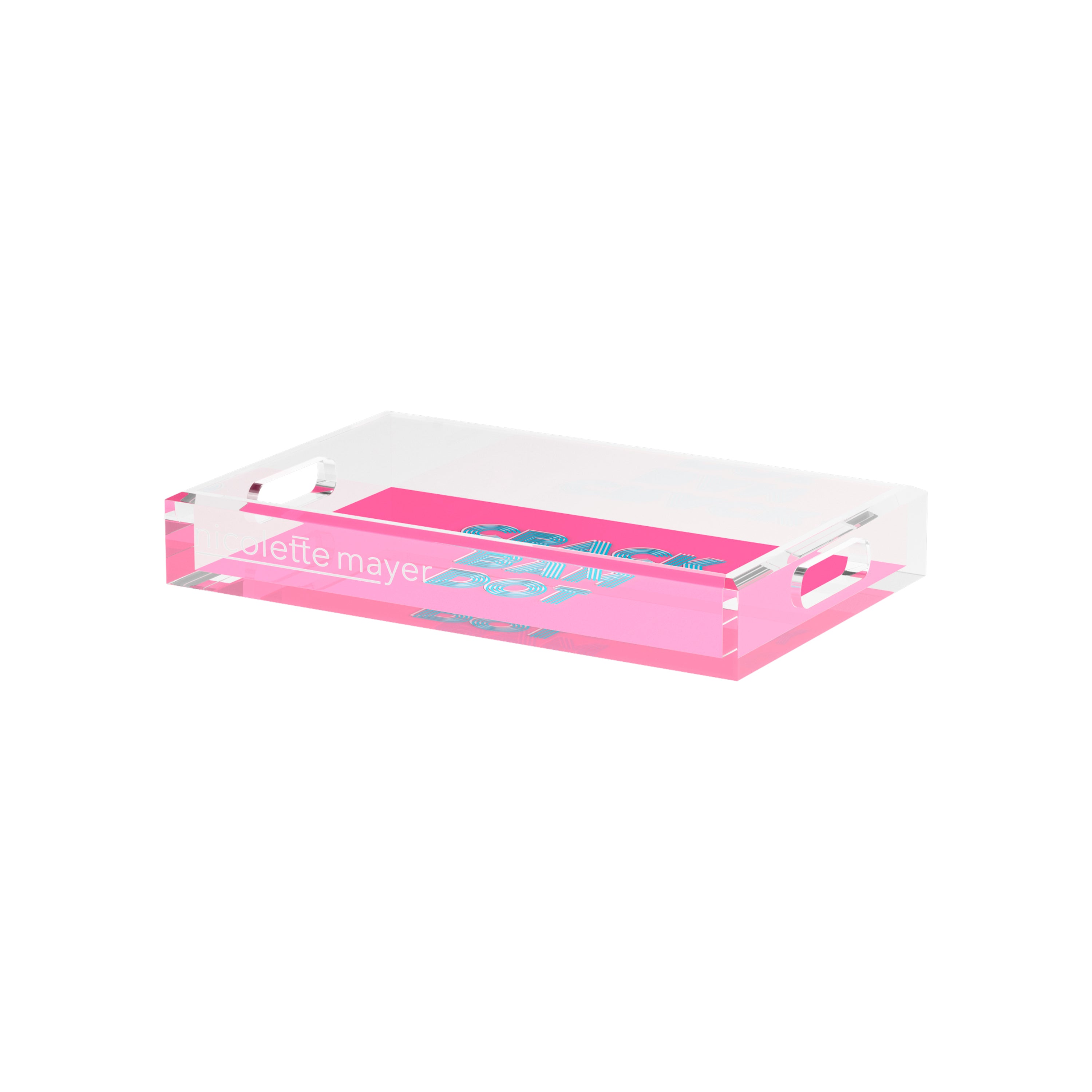Mahjong Crack Bam Dot Hybiscus Powder  12.5x7.75 Acrylic Tray - nicolettemayer.com 