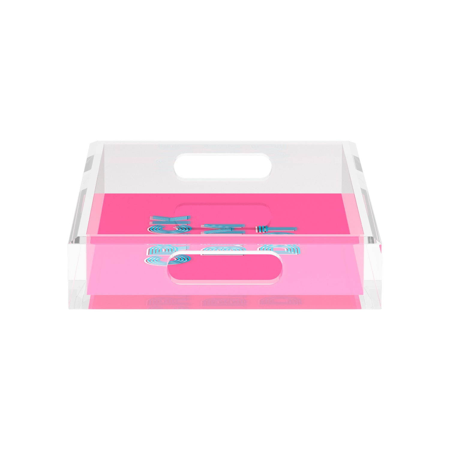 Mahjong Crack Bam Dot Hybiscus Powder  12.5x7.75 Acrylic Tray - nicolettemayer.com 
