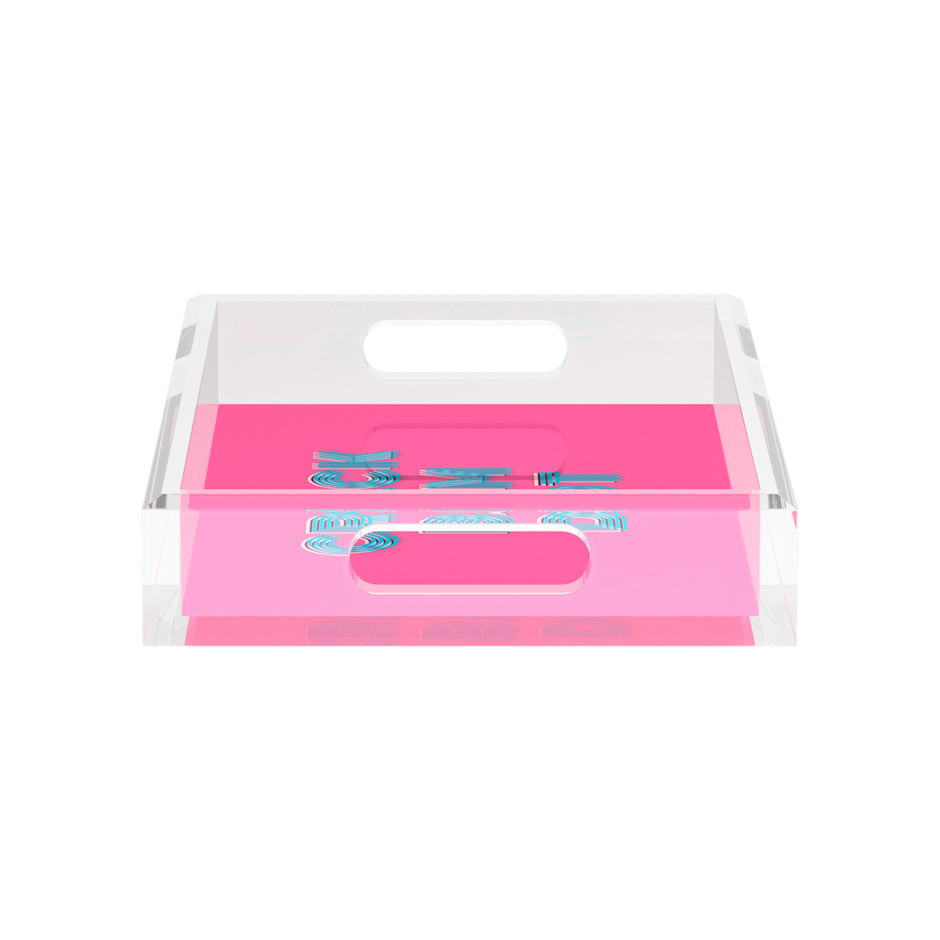 Mahjong Crack Bam Dot Hybiscus Powder  12.5x7.75 Acrylic Tray - nicolettemayer.com 