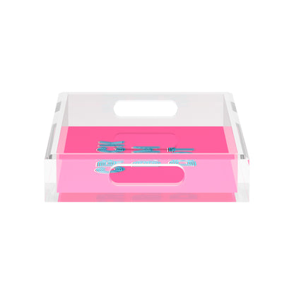 Mahjong Crack Bam Dot Hybiscus Powder  12.5x7.75 Acrylic Tray - nicolettemayer.com 