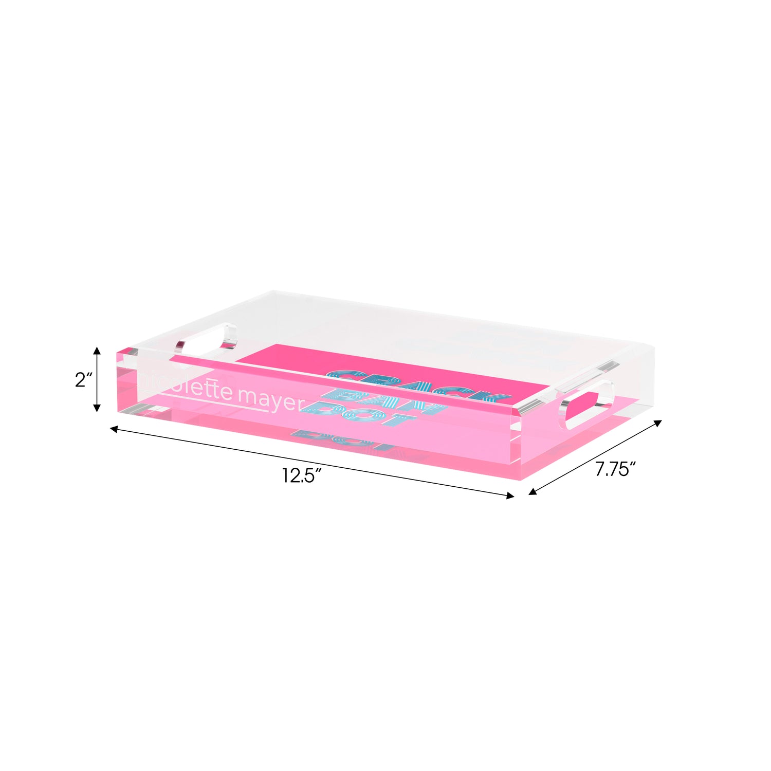 Mahjong Crack Bam Dot Hybiscus Powder  Set of 3 Acrylic Tray - nicolettemayer.com 