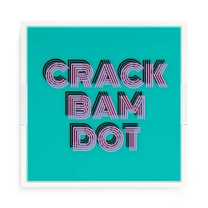 Mahjong Crack Bam Dot Acqua Pink 15X15 Acrylic Tray - nicolettemayer.com 