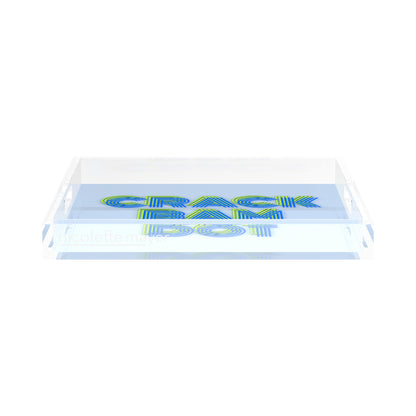 Mahjong Crack Bam Dot Blues Celery 15X15 Acrylic Tray - nicolettemayer.com 