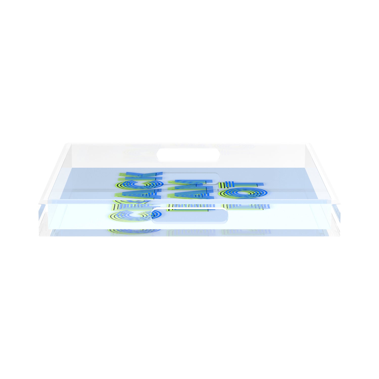 Mahjong Crack Bam Dot Blues Celery 15X15 Acrylic Tray - nicolettemayer.com 