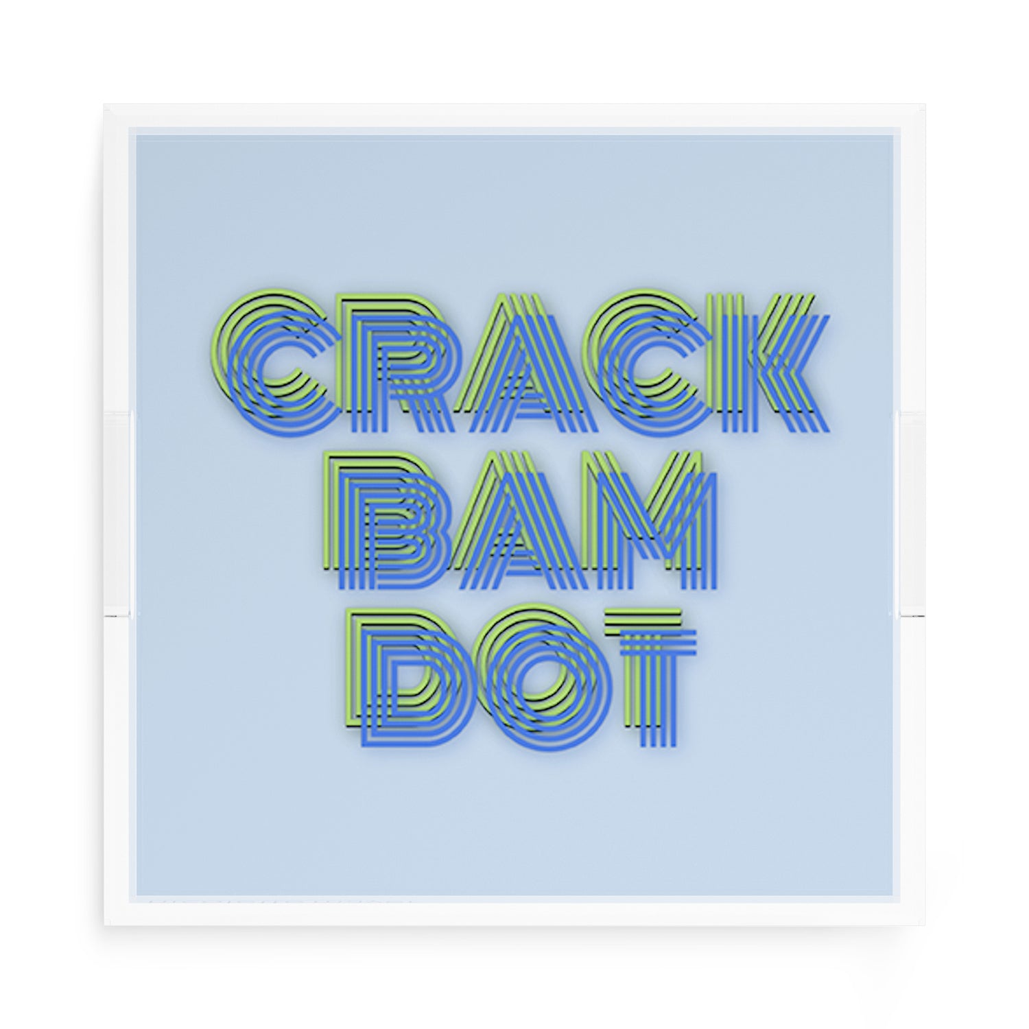 Mahjong Crack Bam Dot Blues Celery 15X15 Acrylic Tray - nicolettemayer.com 