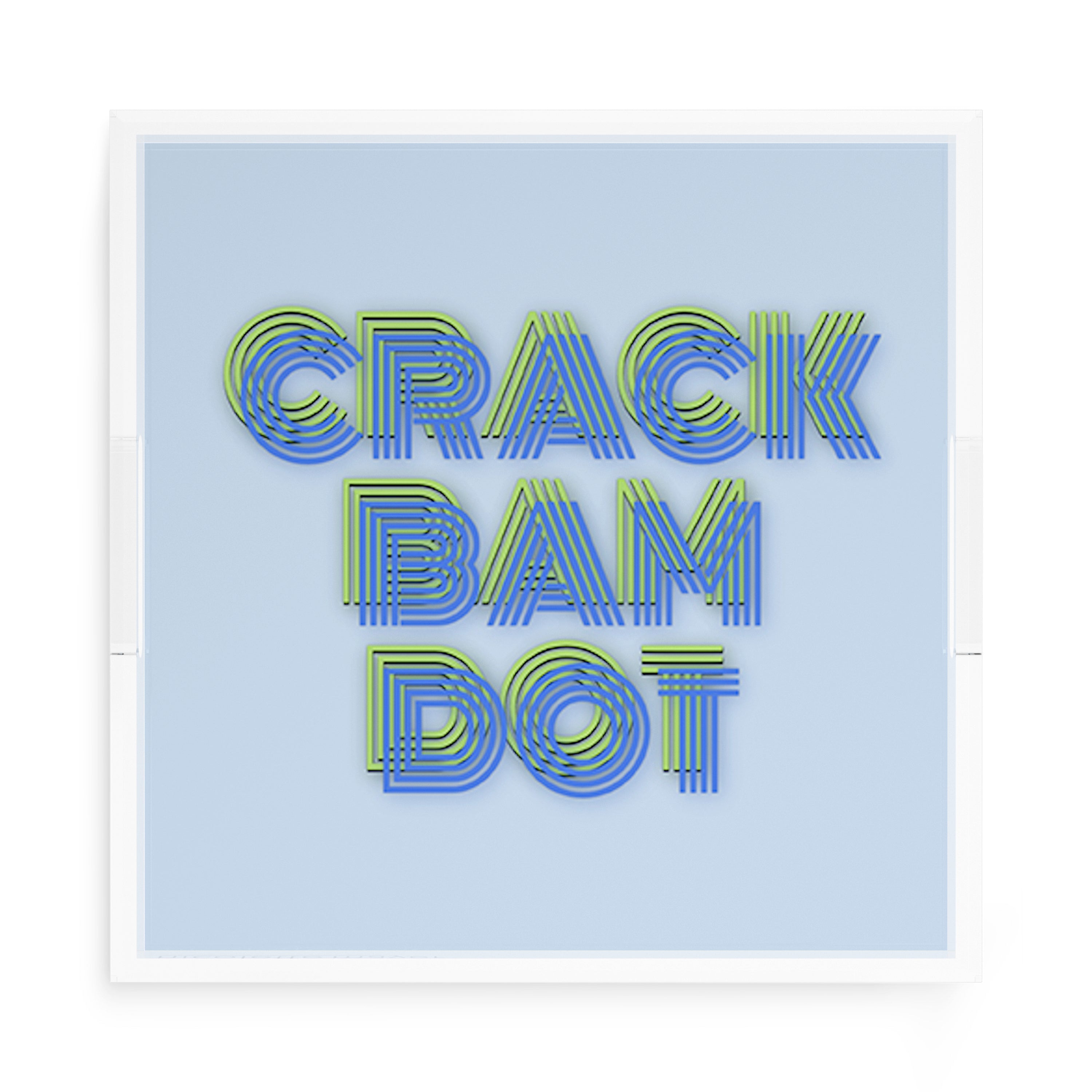 Mahjong Crack Bam Dot Blues Celery 15X15 Acrylic Tray - nicolettemayer.com 