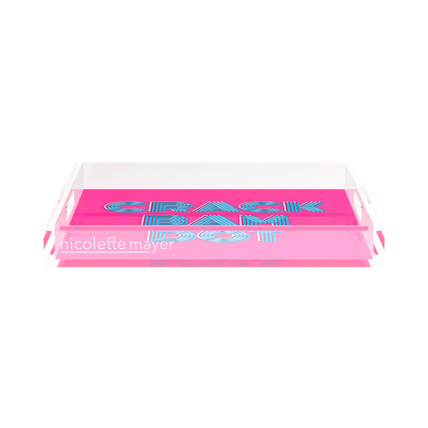 Mahjong Crack Bam Dot Hybiscus Powder 15X15 Acrylic Tray - nicolettemayer.com 
