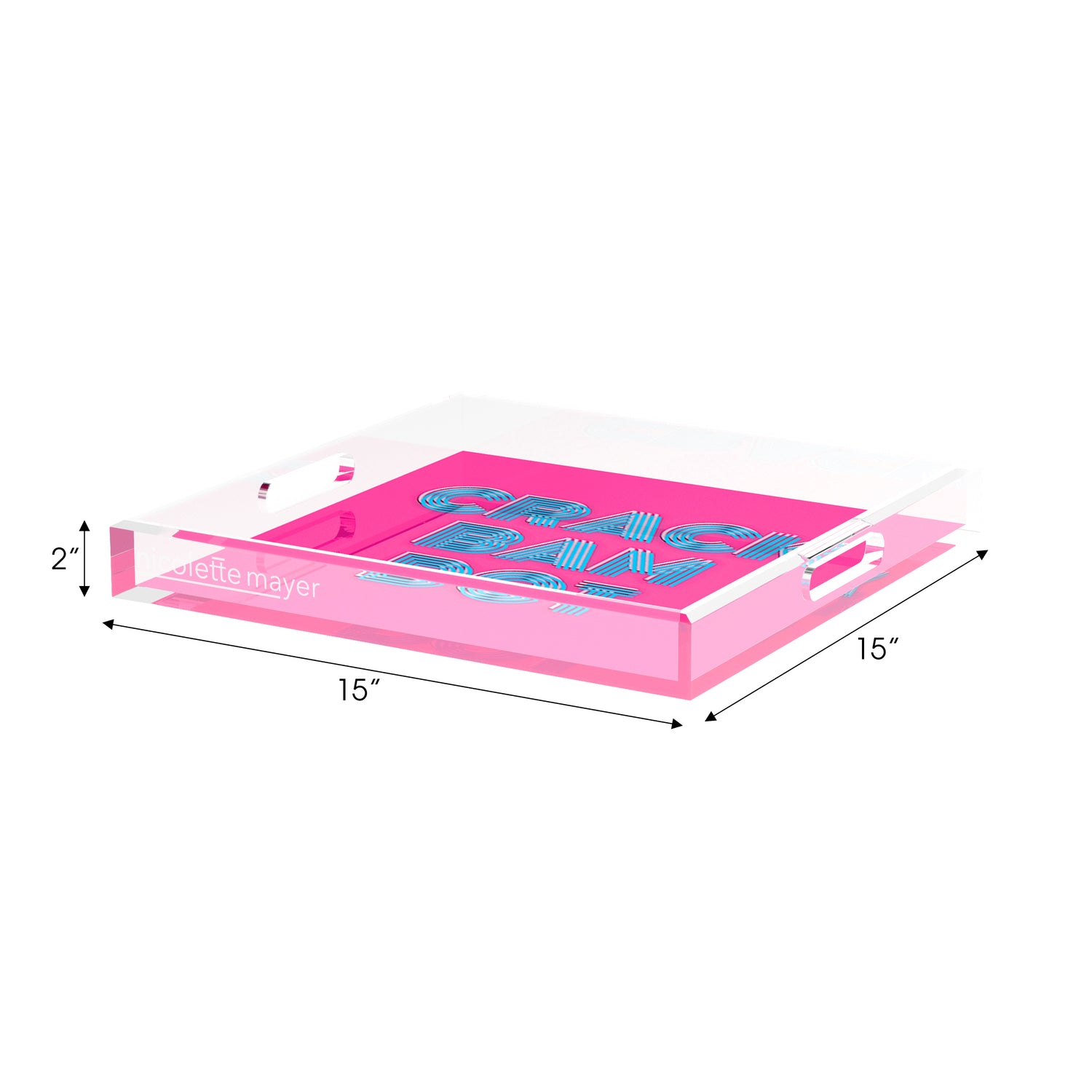 Mahjong Crack Bam Dot Hybiscus Powder 15X15 Acrylic Tray - nicolettemayer.com 