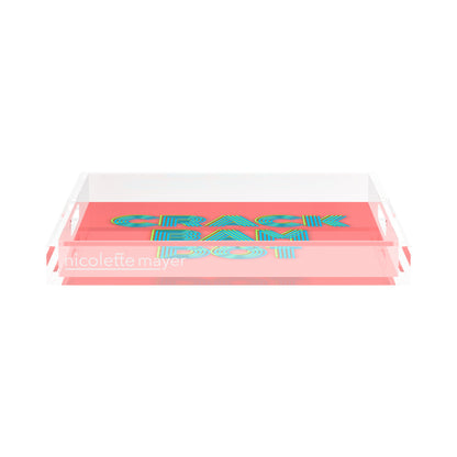 Mahjong Crack Bam Dot Petal Tendril 15X15 Acrylic Tray - nicolettemayer.com 