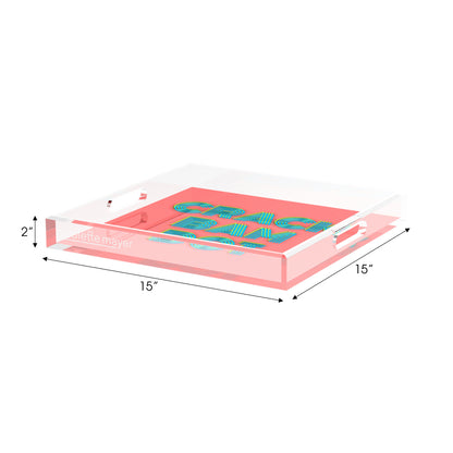 Mahjong Crack Bam Dot Petal Tendril 15X15 Acrylic Tray - nicolettemayer.com 