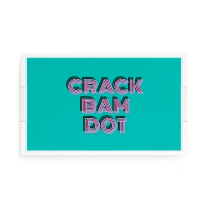 Mahjong Crack Bam Dot Aqua Pink 17X10.5 Acrylic Tray - nicolettemayer.com 