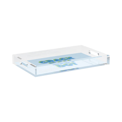 Mahjong Crack Bam Dot Blues Celery 17X10.5 Acrylic Tray - nicolettemayer.com 