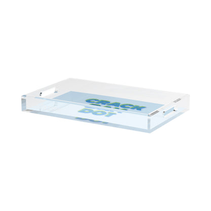 Mahjong Crack Bam Dot Blues Celery 17X10.5 Acrylic Tray - nicolettemayer.com 
